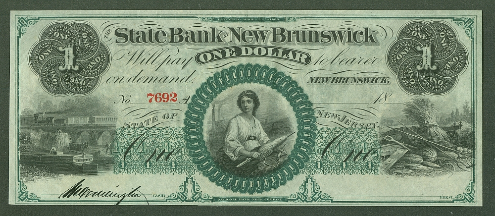 New Brunswick, NJ, State Bank $1, CU